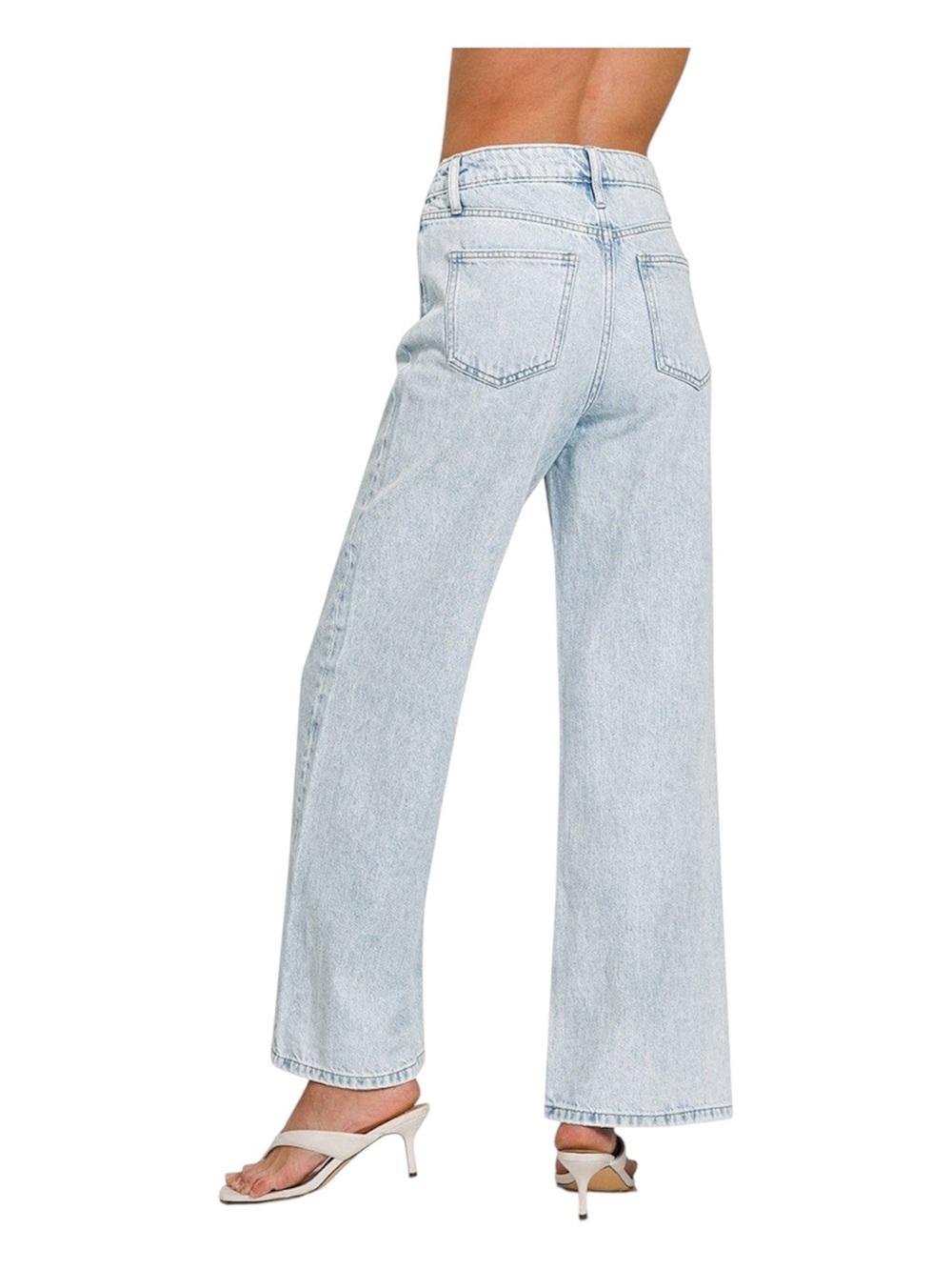 Zenana Light Wash Wide Leg High-Rise Jeans - Picture 3 of 7